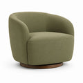 Fauteuil pivotant vert olive en polyester forme ronde 80 x 78 x 76 cm