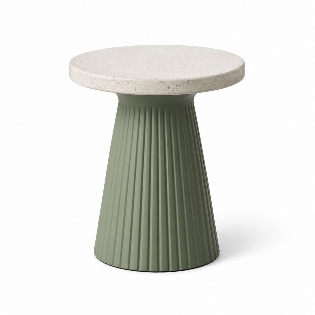 Table d’appoint ronde vert olive et terrazzo Ø 45 x H 50 cm