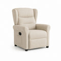 Fauteuil relax inclinable manuel beige en polyester 80 x 90 x 105 cm