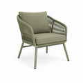 Fauteuil de jardin vert en aluminium et corde synthétique 74 x 78 x 82 cm