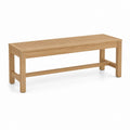 Banc de jardin rectangulaire en teck massif naturel 120 x 40 x 45 cm